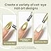 JODSONE 3-in-1 Cat Eye Magnet Nail Art Tool,Cylindrical & Ball Magnet Nail Art Pens, Multi-Effect Magnets for Cat Eye Gel Polish DIY at Home Salon(Magnet Only, No Gel Included)