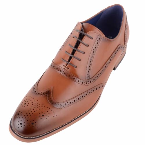 ABSOLUTE FOTKLÄDER herr slät fuskläder snörning smart formell kostymsko, SOLBRÄNNA, 39.5 EU