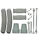 Replacement Crutch Padsï¼ŒQingTD Padding for Walking Arm Crutches,for Adults,for armpits,Hand Grips,and Feet Caps,Fits Standard Aluminum Crutches 6 Pieces-Set (Gray)