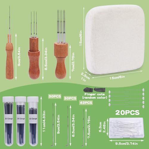 image for OEHPICC 128 Pcs Needle Felting Tools, 6×6 Inch Wool Felting Pad, 102 