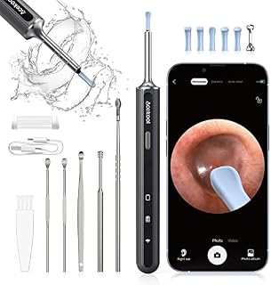 ACEKOOL Ear Wax Remover, 1080P FHD Wireless Ear Wax Removal Kit WiFi Ear Cleaner Camera with 6 LED Lights, 3.5mm Visual Ear Otoscope for Adults, Kids & Pets