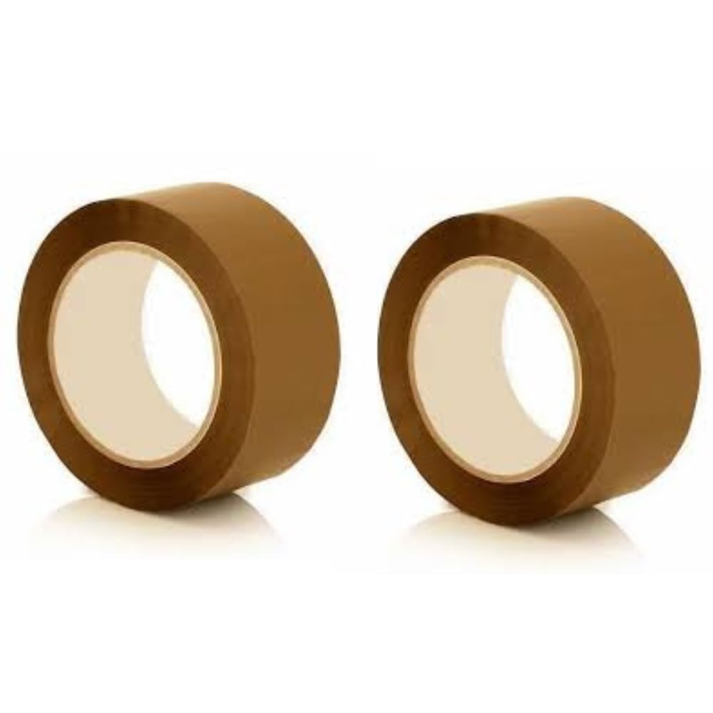 Packing Tape Brown (3 Inch × 50 Meter) Pack of 2 | Strong Adhesive Carton Sealing Tape for Packaging, Shipping, Office & Home Use