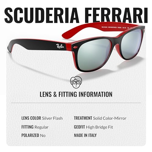 Ray-Ban RB2132M SCUDERIA FERRARI COLLECTION Square Shaped Sunglasses for Men & Women with Official RAYBAN Eyewear Kit4