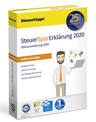 Preisvergleich Produktbild SteuerSparErklärung für Selbstständige 2020, Schritt-für-Schritt Steuersoftware für die Steuererklärung 2019, Steuer CD-Rom für Windows 10, 8
