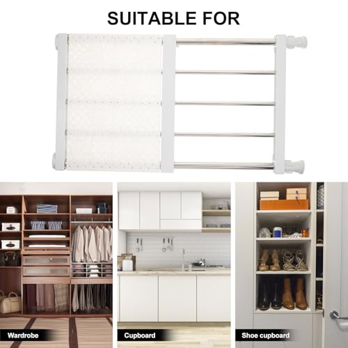 Étagère de placard rétractable sans clous, fixation par pression ultra stable - 7