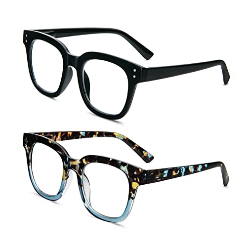 Lunettes de lecture anti lumière bleue rectangulaires et surdimensionnées pour femmes