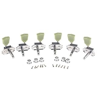 Musiclily Vintage Keystone Mécaniques Guitare 3×3 pour Guitare électrique Acoustique Style Les Paul, Chrome - Les Beatles, Paul McCartney, John Lennon, RIngo Starr, George Harrison Musiclily Vintage Keystone Mécaniques Guitare 3x3 pour Guitare électrique Acoustique Style Les Paul, Chrome – Image 2