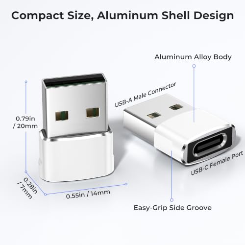 Basesailor Adapter für Airpods Pro 3 4 5,USB Auf USB C Adapter 3 Stück – Ansicht 5