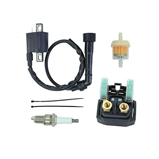 Ignition Coil for Yamaha YXR660 Rhino 660 Grizzly Raptor 660R Big Bear 400,for Kawasaki KFX 400,for Suzuki DRZ400S DRZ400E DRZ400SM Vinson 500 ATV with Starter Solenoid Relay