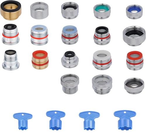 18pcs Faucet Adapter Kit Brass Metal Faucet Aerator Adapter