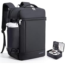 SHOWKOO Laptop Backpack for 17 Inch Laptop, 40L Expandable Large Capacity Backpack, TSA Carry On Travel Backpack with Padded Laptop Compartment, Water-Resistant College & Commuter Bag, Black