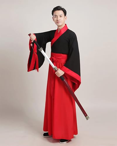 Traje tradicional chino para celebraciones y Año Nuevo color rojo talla XL 5