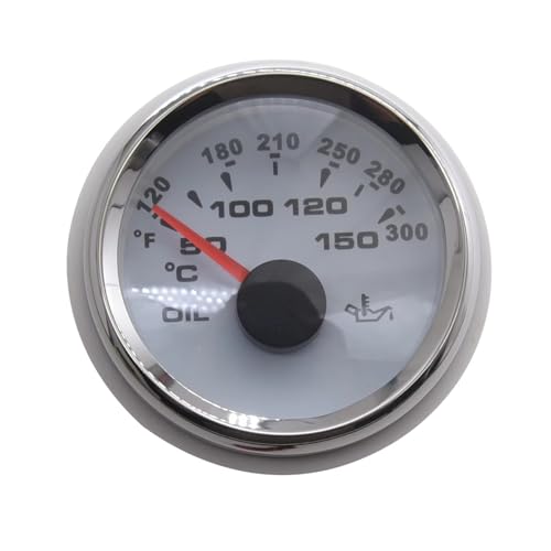 Manomètre température huile 52mm 12V 24V universel pour auto camion