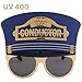 Sun-Staches Licensed Polar Express Train Conductor Hat Costume Sunglasses | UV400, Protected Lenses, One Size Fits Most