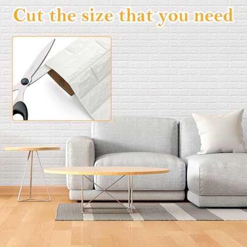 uyoyous 10Pcs 3D Wall Panels Peel and Stick - Self Adhesive White Wallpaper, 30\"x30\" Modern DIY Wall Paneling for Home Decor, Waterproof & Easy to Install