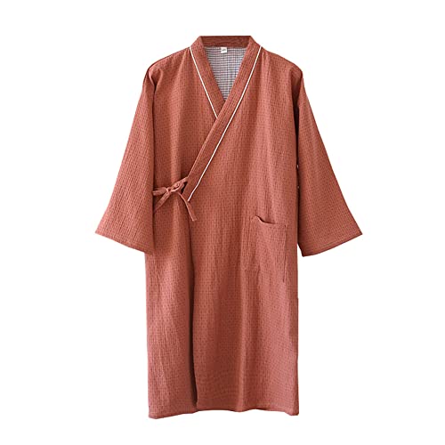 OWLONLINE Women's Japanese Style Pajamas Gauze Cotton Japanese Kimono Robe