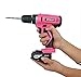 Apollo Tools Powerful Lightweight Cordless Drill, 10.8 Lithium Ion Battery with 30-Piece Accessory Drill Bit Set - Pink Ribbon - Pink- DT4937P