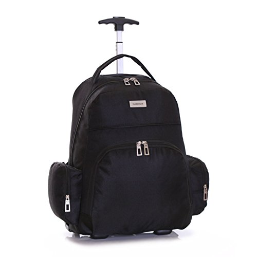 Preisvergleich Produktbild Slimbridge Laptop Handgepäck Rucksack Trolley Laptoptasche Laptopfach Rollkoffer mit Rollen für Notebooks von bis zu 16 Zoll Business Tasche 53 cm 30 Liter 1,5 kg, Morley Schwarz