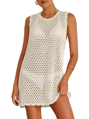 Image of ATOG Swimsuit Coverup for Women Beach Bathing Suit Cover Ups Crochet Swimwear Summer Knit Swim Outfits