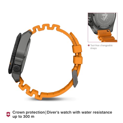 Victorinox Titanium Dive Pro, Automatic Swiss Made Men's Analog Watch, Black Dial,43 Mm, 300M Water Resistant, Orange Rubber Strap, Sellita Sw 200-1 Movement, Wrist Watch For... - Image 3