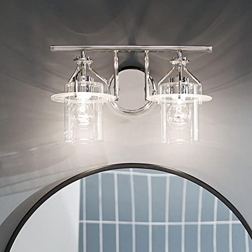 Image of Kichler Everett 16 Inch 2 Light Vanity Light with Clear Glass in Polished Nickel