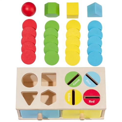 Jouets de tri de formes en bois Teksome et boîte d'apprentissage des couleurs pour enfant