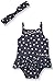 Calvin Klein Baby Girls' Printed Knit Denim Sunsuit with Headband