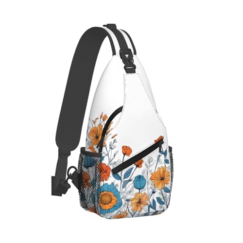 Sac à bandoulière turquoise imprimé fleurs antivol multifonction randonnée