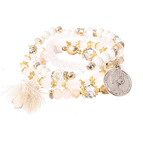 Bracelet perlé en alliage pour femmes pour un look multicouche sans s'emmêler