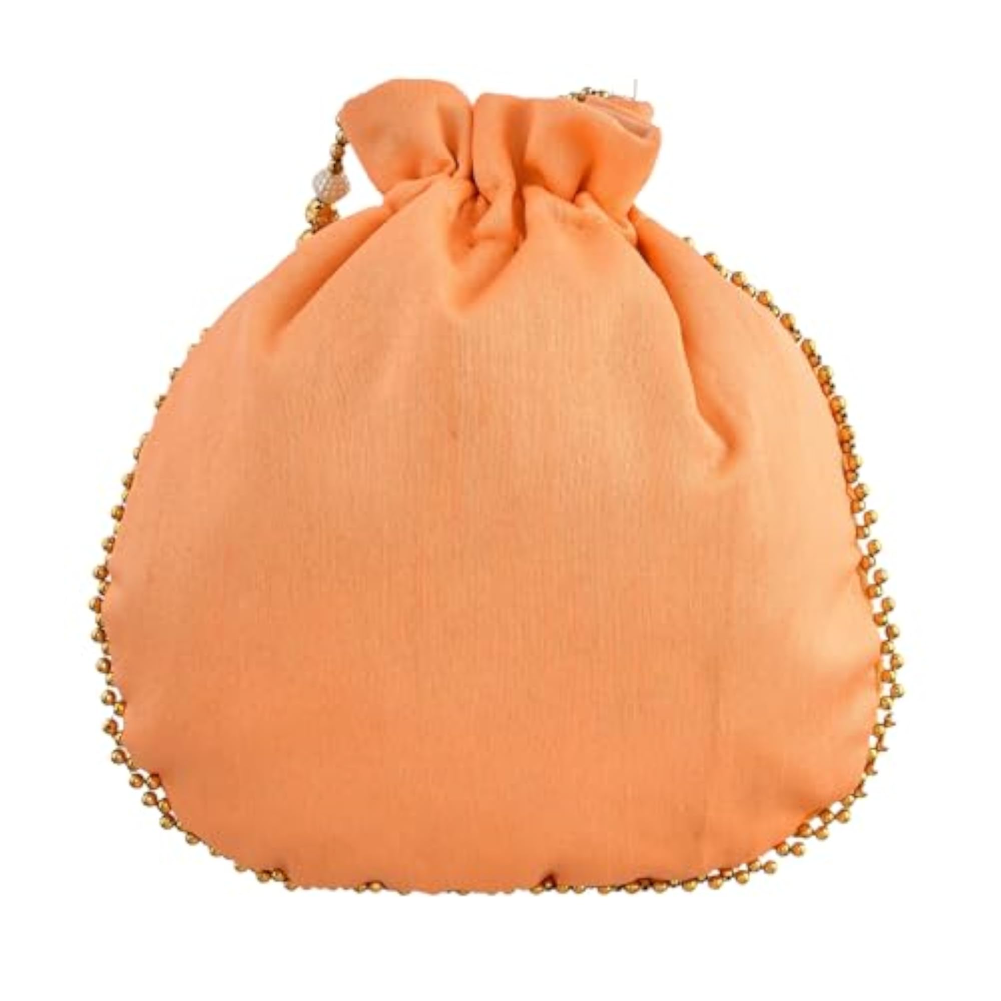 Silk Wedding Potli with Drawstring Closure, Traditional Shagun Design