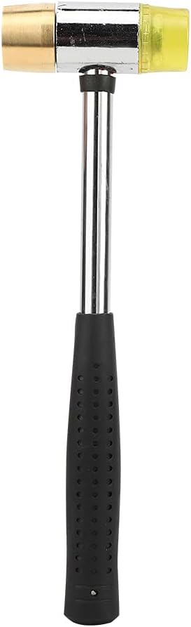 Guitar Fret Hammer, German Style Soft Rubber Handle Brass UHMW Heads for Luthiers Musicians Guitar Repair Maintenance Tool for Professional Instrument Craftsmen Home Workshop