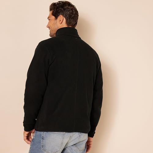 Amazon Essentials Men's Full-Zip Polar Fleece Jacket, Warm, Soft with Zippered Pockets for Cold Outdoor Weather (Available in Big & Tall), Black, X-Small by Amazon Essentials - Image 2