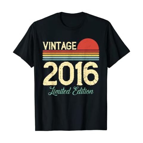 5 Years Old Vintage 2016 Kids Retro Happy 5th Birthday T-Shirt Cover