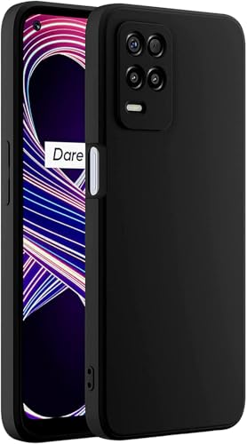 Image of BlazeTech for [ Realme Narzo 30 5G / Realme 9 5G ] Liquid Silicone Back Case Cover Flexible |Inner Lining| with Camera Protection Back Cover for [ Realme Narzo 30 5G / Realme 9 5G ] - Black