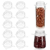10 Pcs Extra Small Silicone Stretch Lids, 2 Inch Same Size Sturdy Reusable Silicone Stretch Lids Jar Cover Sealed Food Storage Covers to Fit 2 In to 2.4 In Small Yogurt Jars Milk Bottles Cans