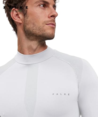 FALKE Warm Turtleneck M L/s SH Hilo Funcional Secado rápido 1 Pieza, Capa de Base Superior Hombre, Blanco White 2860, S