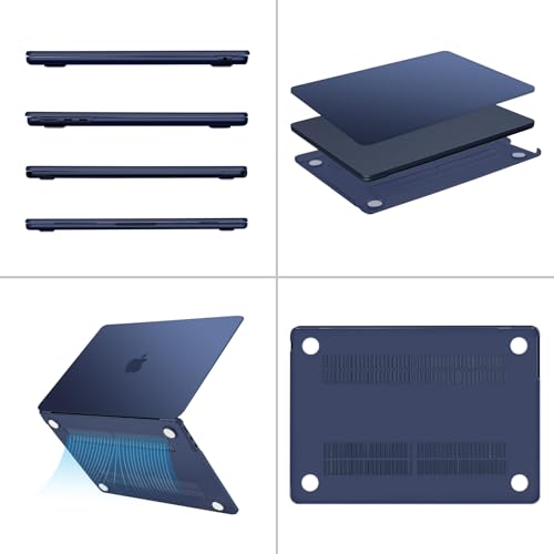 Image of MOSISO Compatible with MacBook Air 13 inch Case M5 2026 M4 2025 M3 M2 2024-2022 A3449 A3240 A3113 A2681, Scratches-Resistant Protective Hard Shell for MacBook Air 13.6 inch Case, Midnight