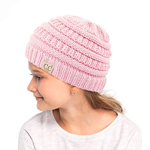 Image of C.C Hatsandscarf Kids Beanie Ages 2-5 Warm Chunky Thick Stretchy Knit Slouch Beanie Skull Hats (YJ-847-KIDS)