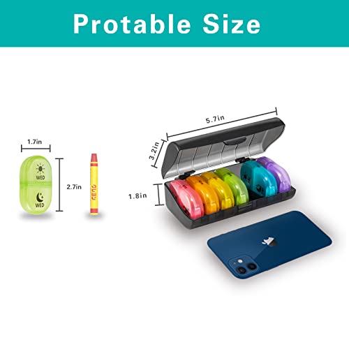 Image of Fullicon Pill Organizer 2 Times a Day, Weekly Pill Box AM PM Daily Pill Cases Medicine Box