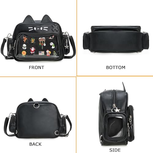Kawaii Ita Bag Backpack Crossbody Bag Cat Shoulder Bags Multi-Purpose Pin Display with Insert