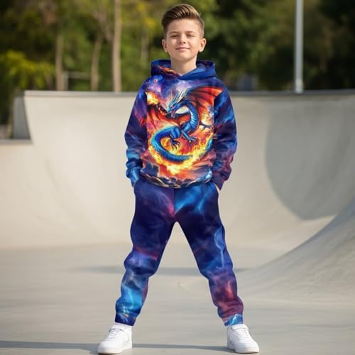 DISNIMO Hoodie for Boys Galaxy Sweatshirt and Sweatpants Set Kids Sweatsuits Hooded Jogger Sweat Pants 2 Piece4