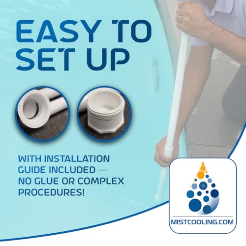 mistcooling Pool Cooler for Cooling Your Swimming Pool | Made in USA | for In-Ground Pool | Easy Install | No Removal of Pool Return Jet Eye Ball Seating Wall Fitting | Cools Pool by 8 to 10 Degrees.