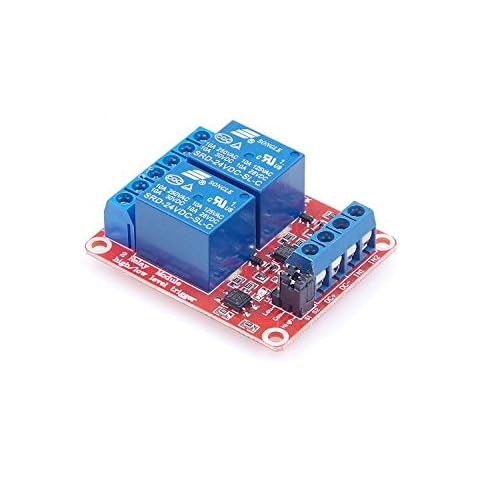 KNACRO 2-Channel Relay Module with optocoupler 1-Way Relay Relay Expansion Board High and Low Trigger with LED Warning lamp (DC 24V) Cover