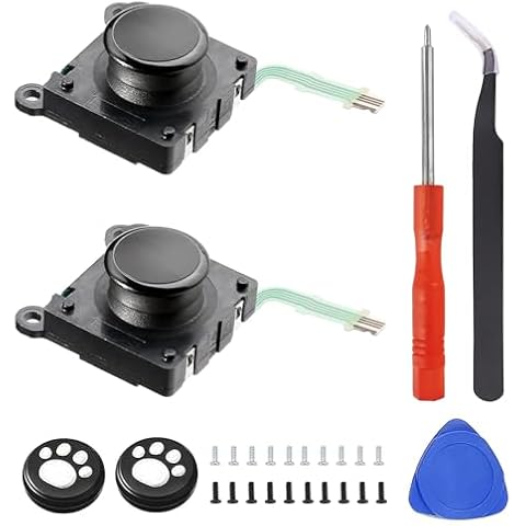 CHENLAN 2-Pack Replacement Joystick Button 3D Rocker Analog ThumbStick Replacement for PSV 2000 PS Vita 2000 2001 Black Cover