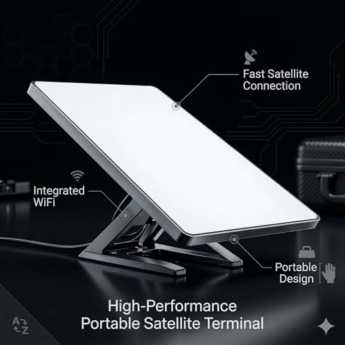 Image of Portable Satellite Internet Mini Kit - Phased Array Antenna, with Integrated WiFi, Roam Travel Off-Grid Internet System for RV, Camping & Remote Areas