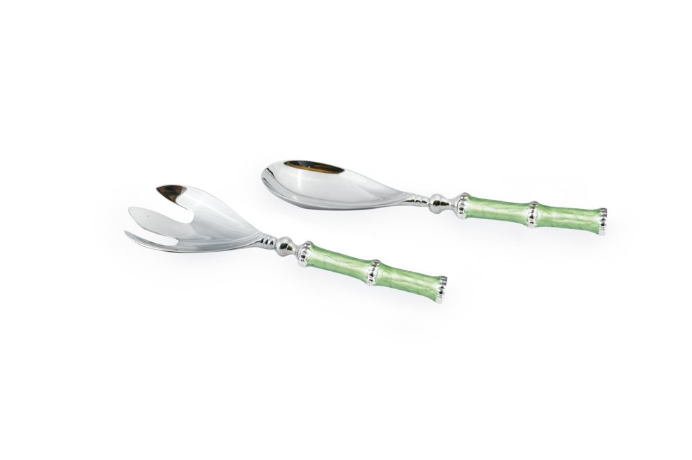 Julia Knight Flowers and Leaves Salad Server, One Size, Mojito