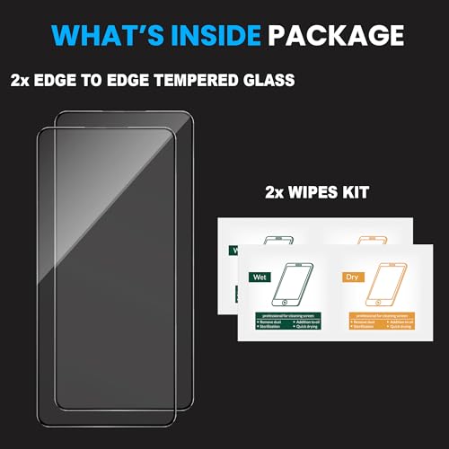 Image of ArmourPro Military Grade Gorilla Tempered Glass Compatible For Oppo k13 Turbo (6.8 Inch) With Easy Installation Kit for Smartphone| Edge To Edge Coverage | Black, Pack of 2