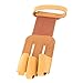 VANZACK 2pcs Outdoor Archery Hunting Fingers Gloves for Protection Wrist Belt Durable Cow Reinforced Tips Comfortable Fit for Archers and Brown