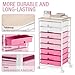 Rolling Cart with Drawers, Pink Cart with 8 Plastic Drawer Storage and Wooden Tabletop, Craft Storage, Teacher Cart, Storage Cart on Wheels, Rose Pink