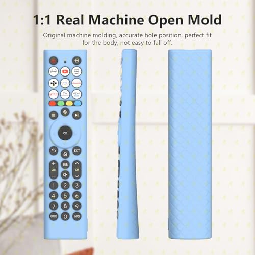 Image of RAYA Silicone Cover Compatible with 2026 Hisense TV Remote E7Q / E75Q / U7Q / A4Q / A6Q / A7Q / Q6Q Model TV Remote Protection Case (Blue)